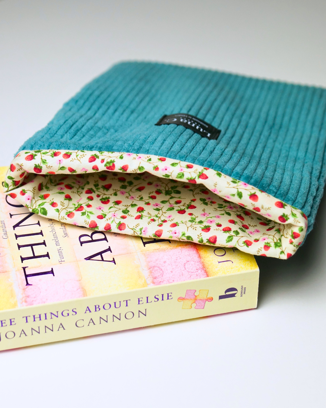 Emerald Green Corduroy Floral Cotton Lining Book Sleeve