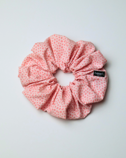 Pink Polka Dot Oversized Scrunchie