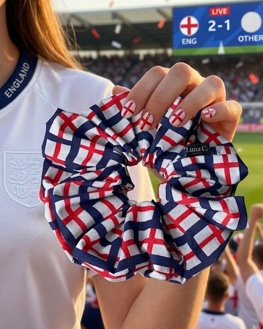 England Flags — The Road to Win the World Cup 2026 — Oversized Scrunchie