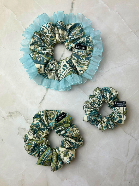 Green Paisley Scrunchie