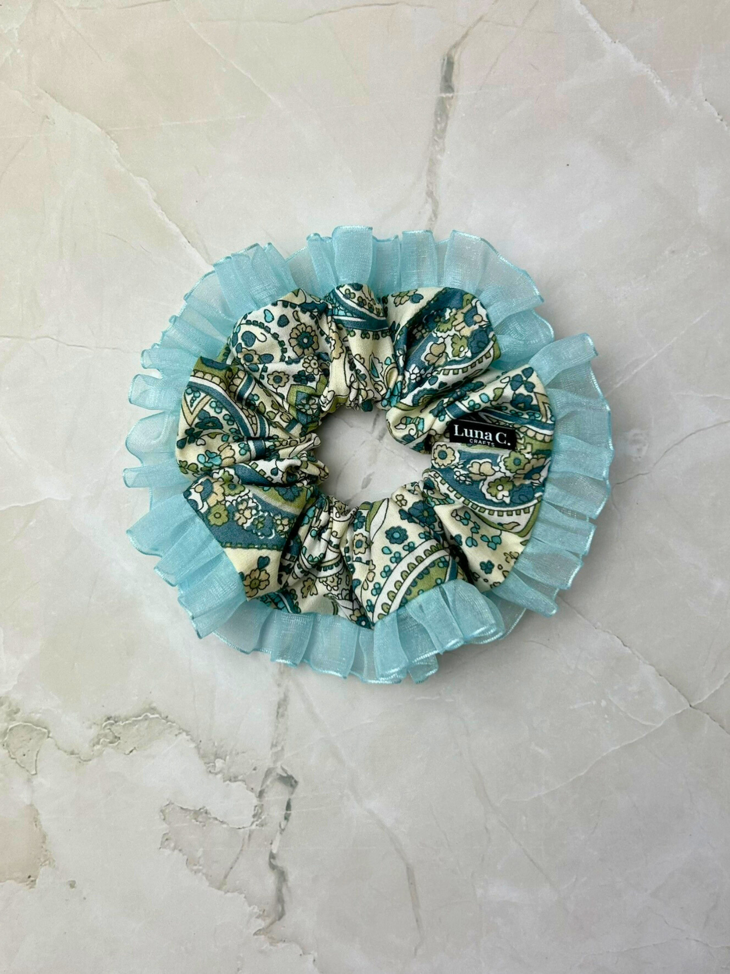 Green Paisley Scrunchie