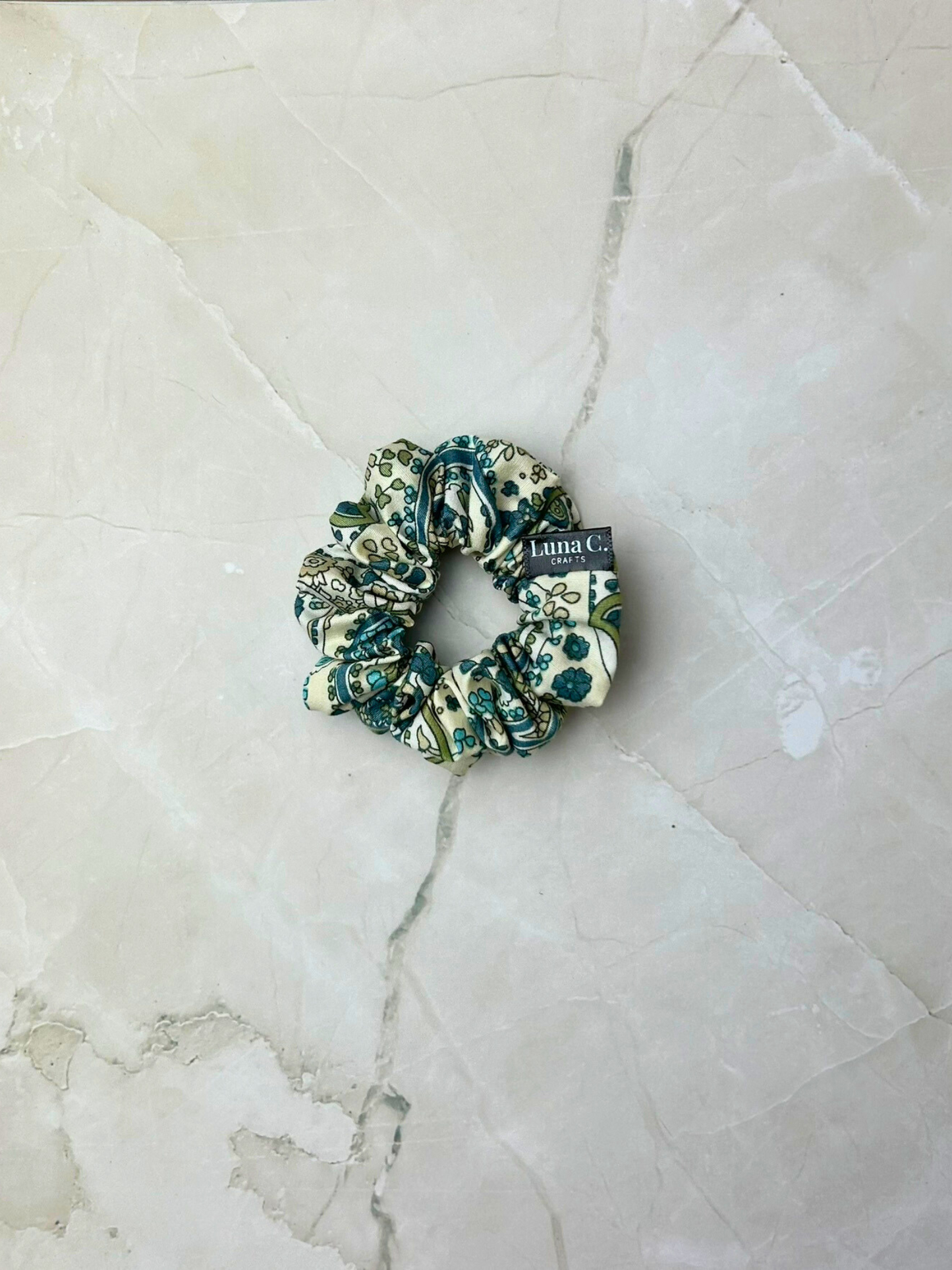 Green Paisley Scrunchie