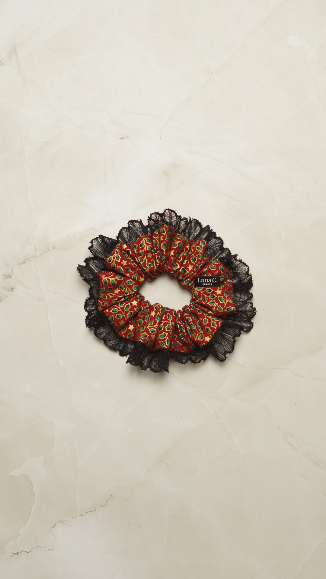 Red Christmas Print Scrunchie