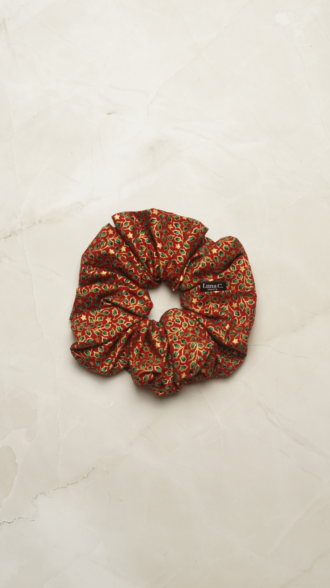 Red Christmas Print Scrunchie