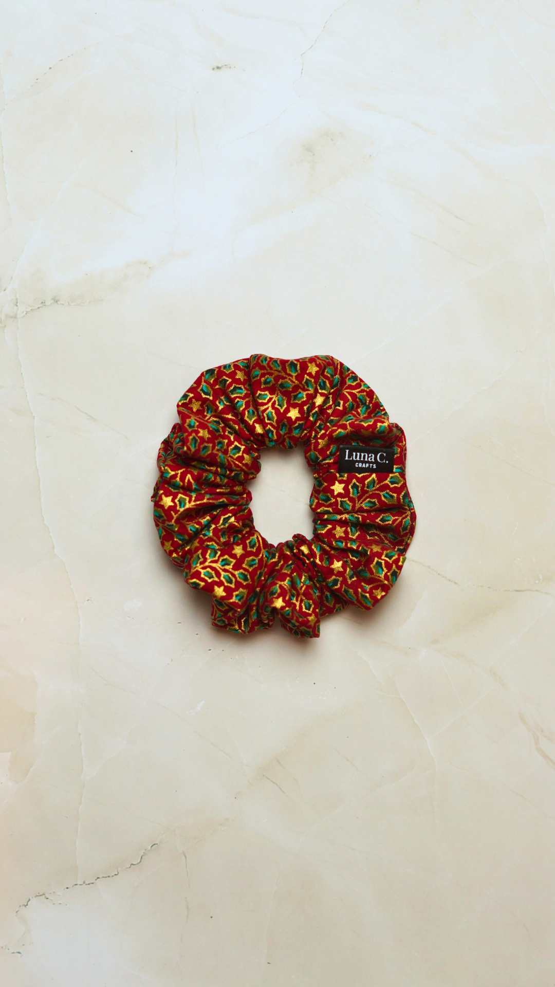 Red Christmas Print Scrunchie