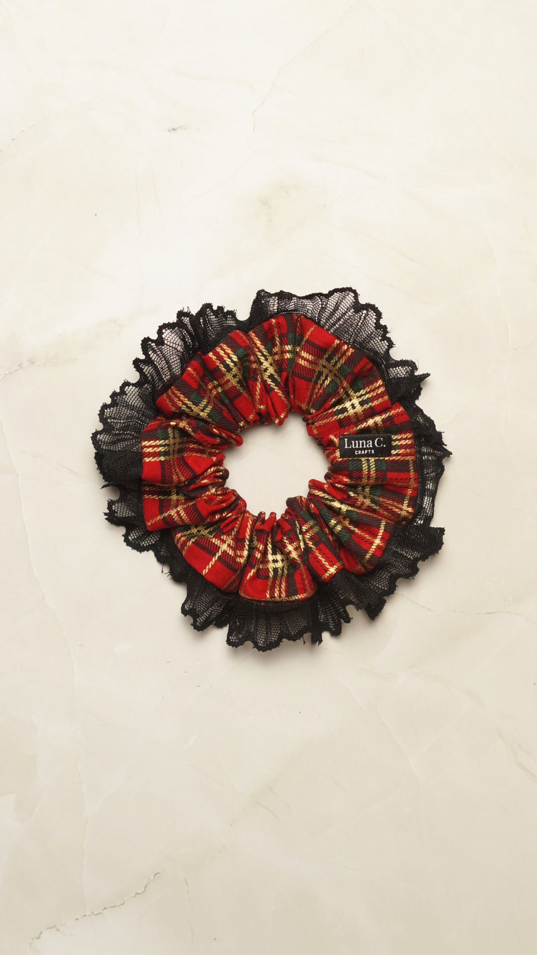 Red Plaid Scrunchie