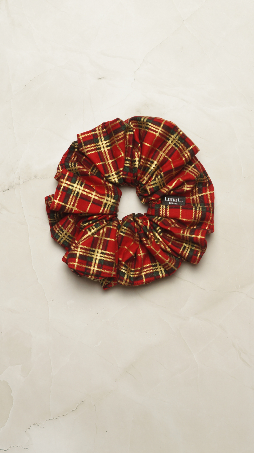 Red Plaid Scrunchie