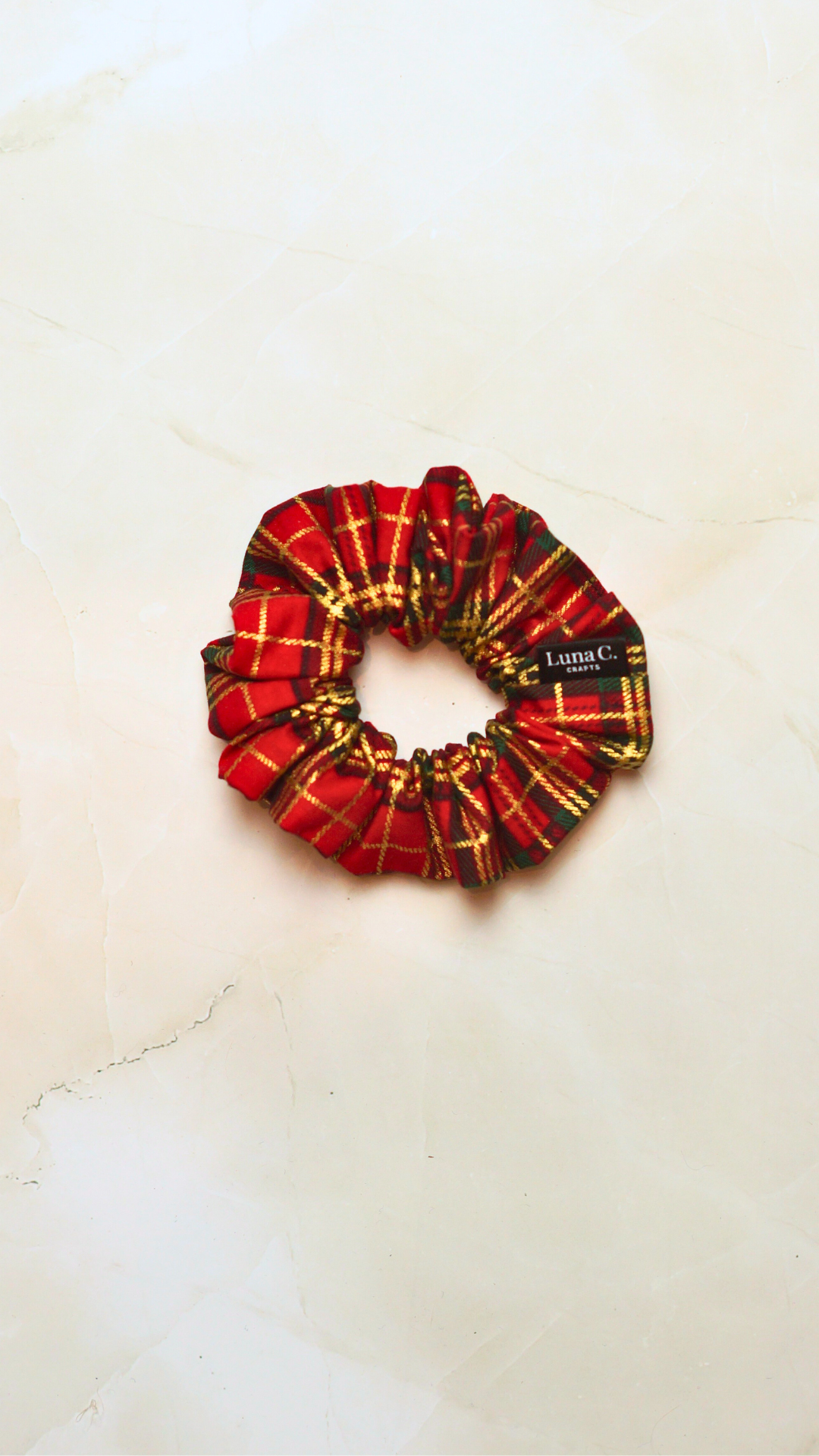 Red Plaid Scrunchie