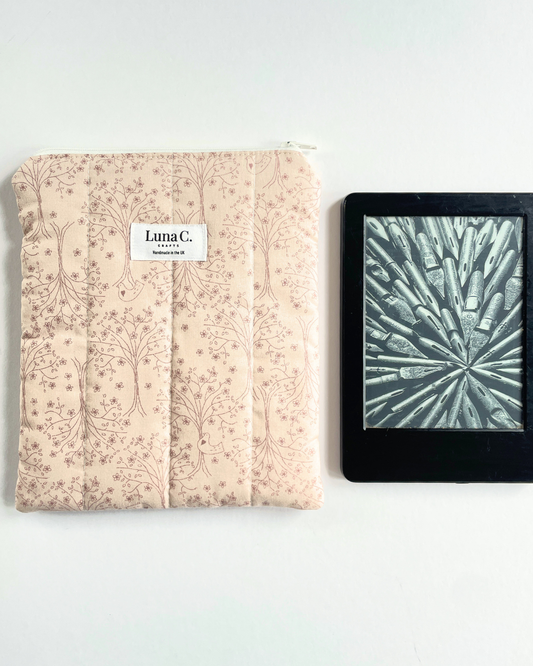Blush Pink Cherry Blossom Zippered Kindle Sleeve