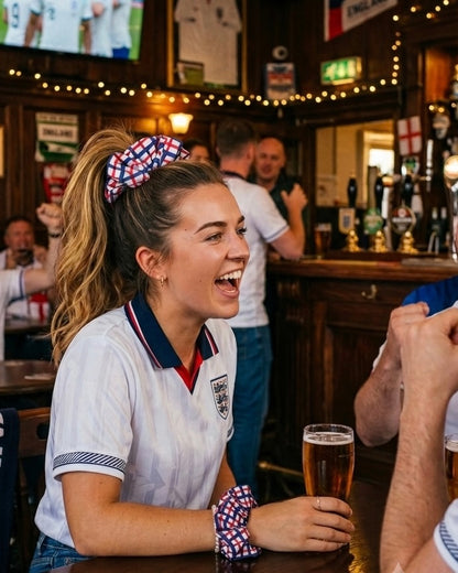 England Flags — The Road to Win the World Cup 2026 — Oversized Scrunchie