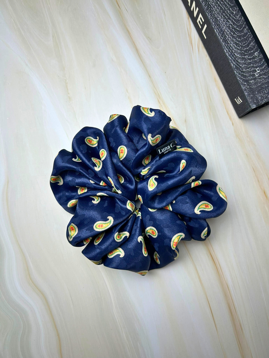 Indigo Blue Oversized Scrunchie