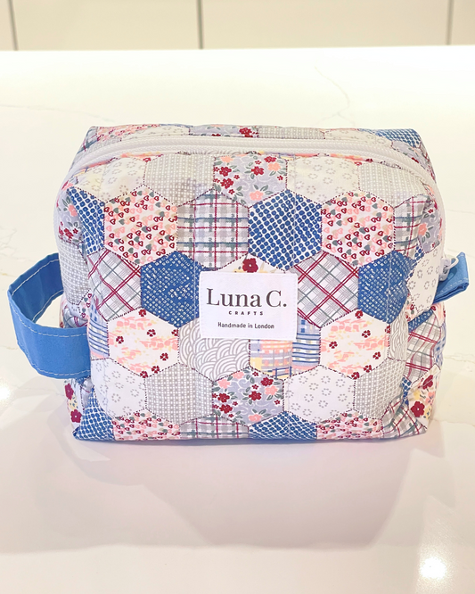 Multicolour Hexagonal Patchwork Pattern Makeup Bag - Regular Size
