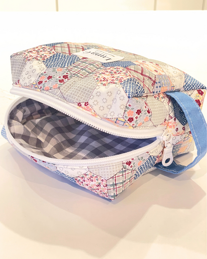 Multicolour Hexagonal Patchwork Pattern Makeup Bag - Regular Size