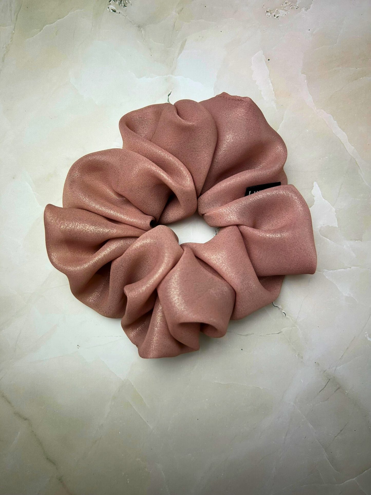 Pink Shinny Look Scrunchie