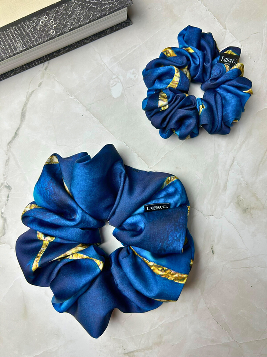 Blue Luxury Scrunchie