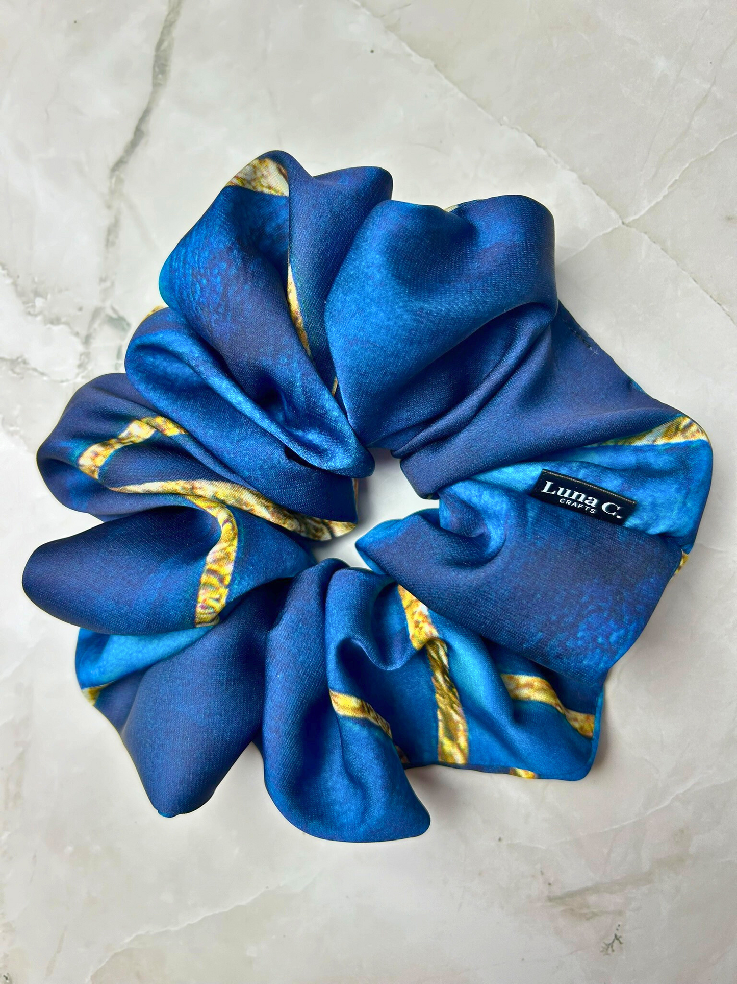 Blue Luxury Scrunchie