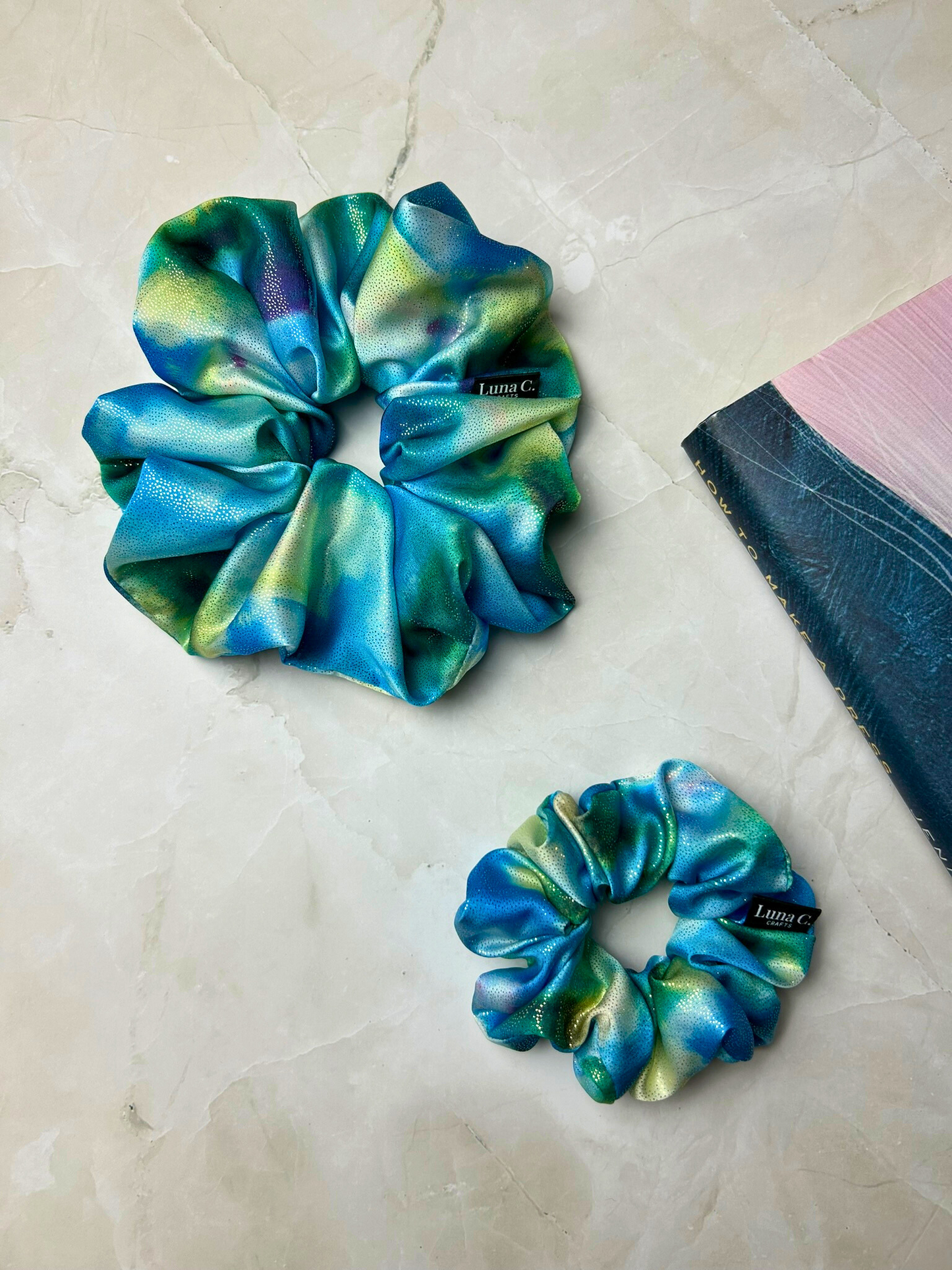 Blue Iridescent Scrunchie