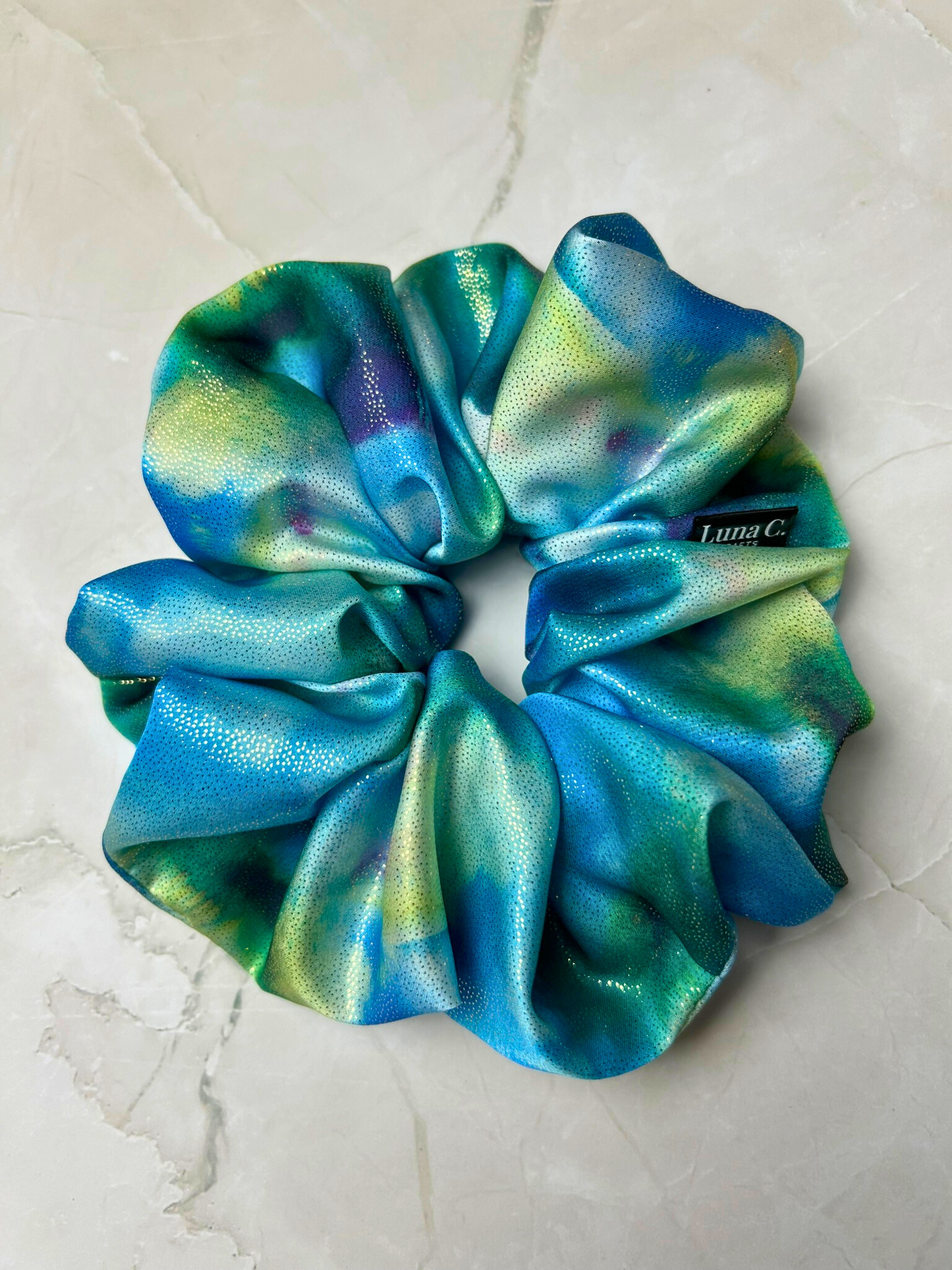 Blue Iridescent Scrunchie